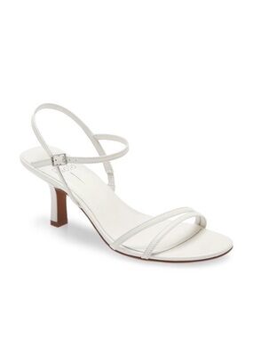 Paolo White Minimal Strappy Slingback Heel
